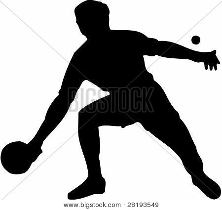 Tennis Player Silhouette Vector Background
