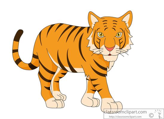 Tiger Clipart   Stripped Bengal Tiger 914   Classroom Clipart