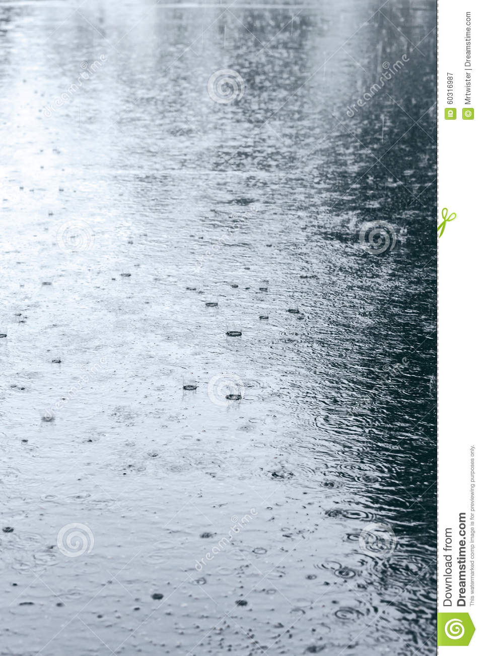 Wet Asphalt With Puddles And Raindrops Stock Photo   Image  60316987