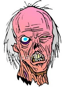 Zombie With One Blue Eye   Royalty Free Clipart Picture