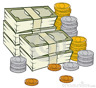 An Illustration Of A Stack Of Money And Coins