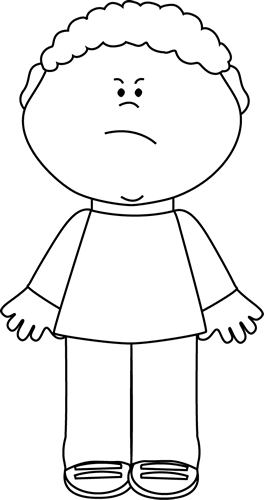 Black And White Angry Boy Clip Art Image   Black And White Outline Of    