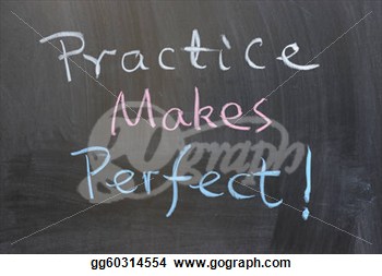       Chalk Drawing   Practice Makes Perfect  Clipart Drawing Gg60314554