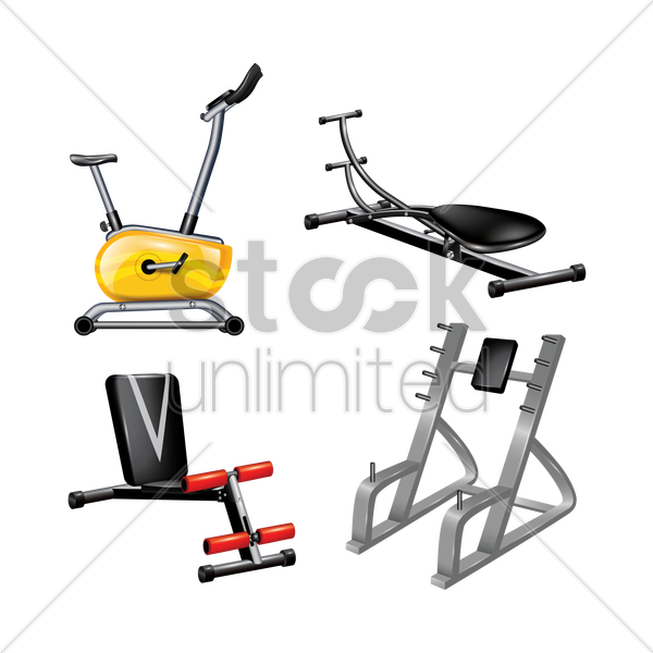 Collection Of Gym Equipment Stock Vector