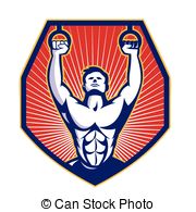 Crossfit Training Weights Bar Illustration Of An Athlete Clipart