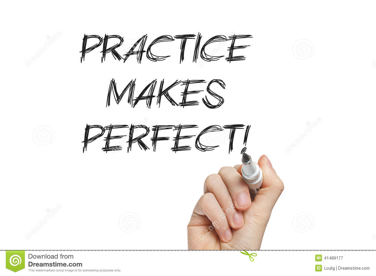 Hand Writing Practice Makes Perfect Stock Photo   Image  41489177