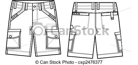 Illustration Of Men Fashion Cargo Shorts Csp2476377   Search Clipart