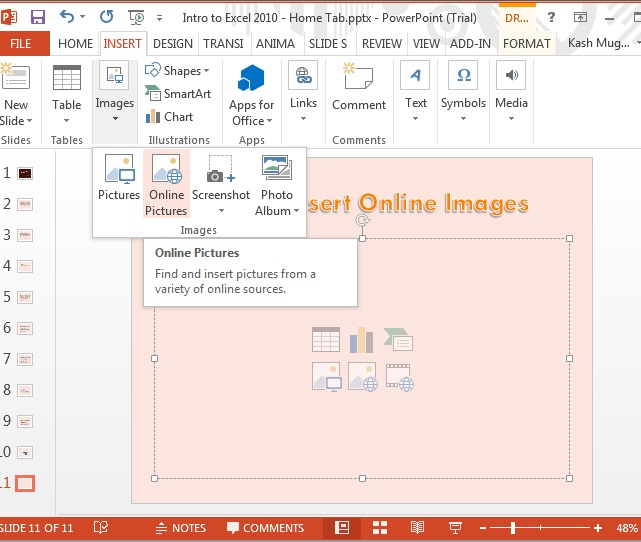 Images In Microsoft Powerpoint 2013 Insert   Images   Online Pictures
