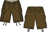 Kids Shorts Clipart Boy Cargo Shorts   Clipart Graphic