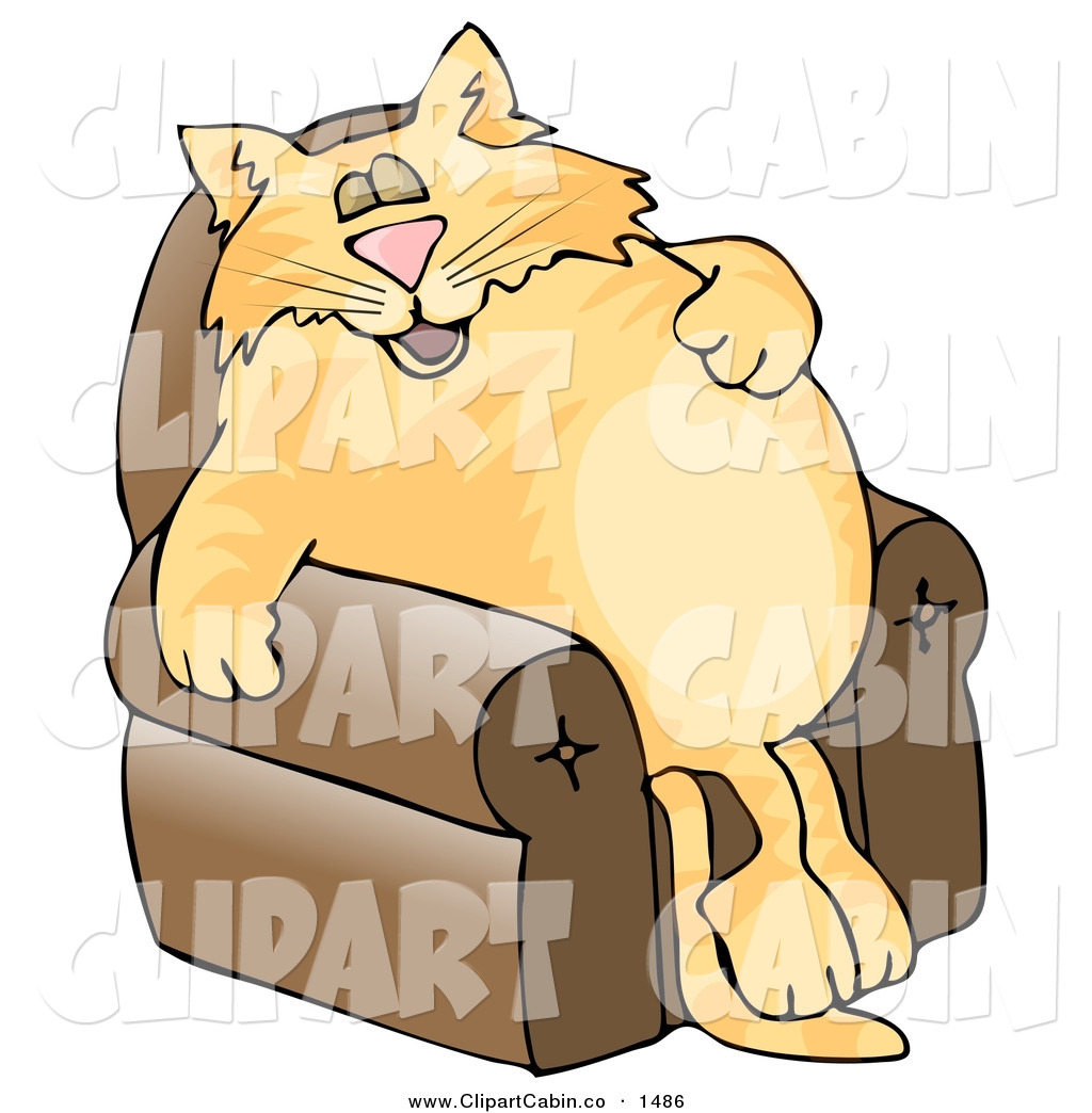 Larger Preview  Clip Art Cartoon Of A Tired Anthropomorphic Cat    