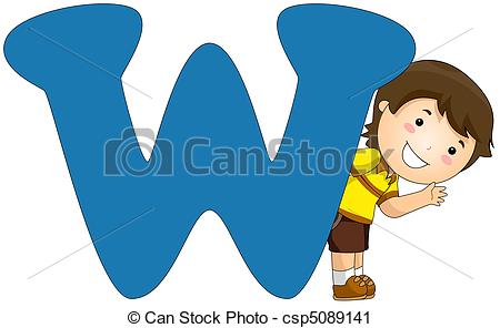Letter W Clipart From Behind A Letter W