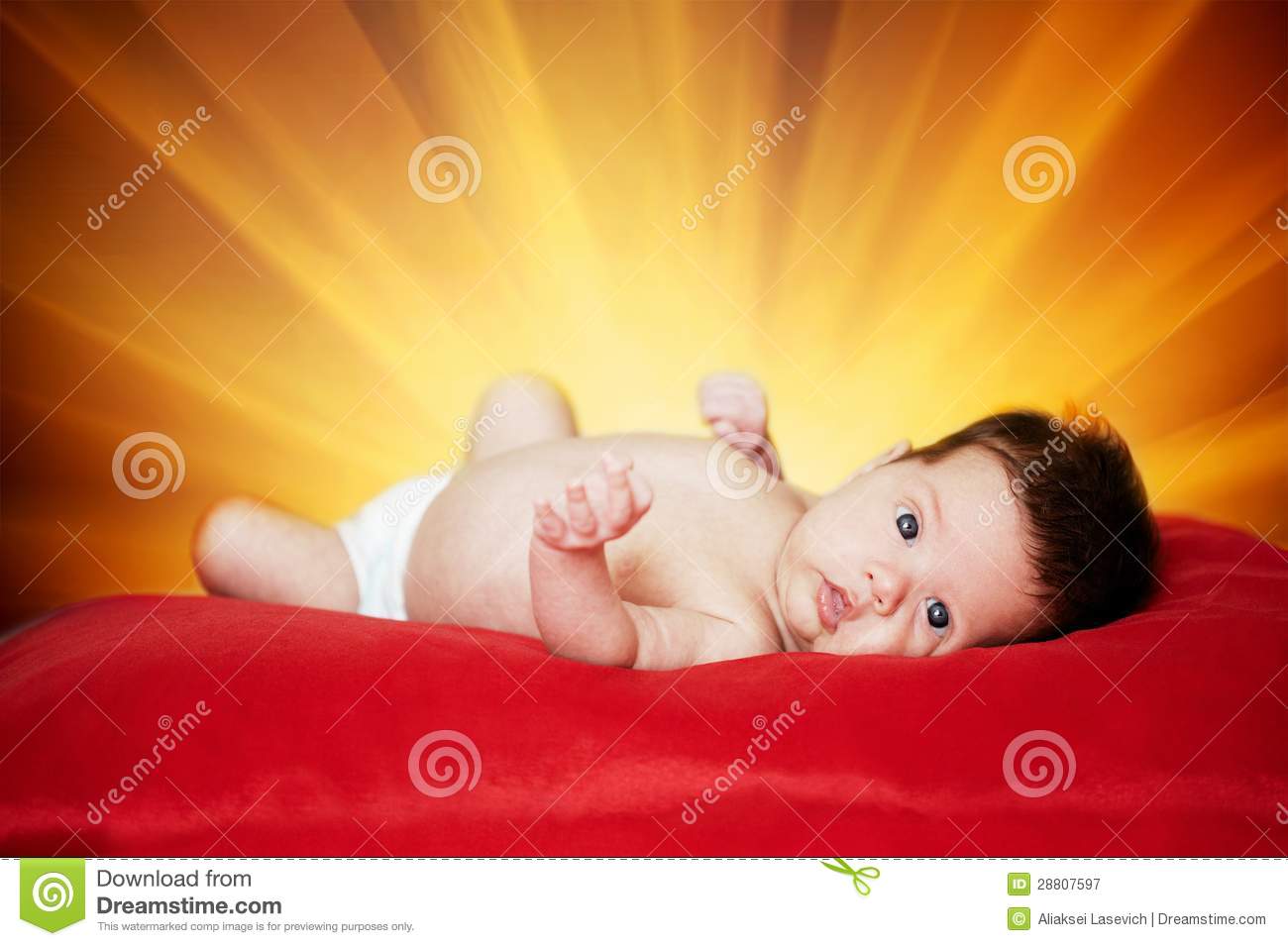 Little Cute Baby With Sunshine Background  This Image Has Attached