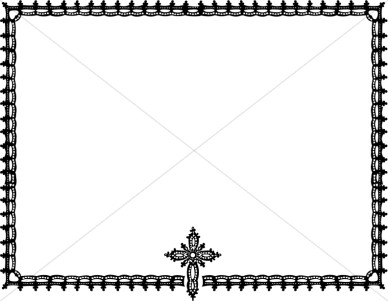 Ornate Black And White Cross Horizontal Frame   Religious Borders