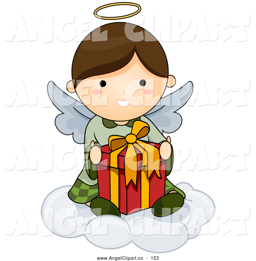 Pics Photos   Happy Angel With White Wings Sitting On A Cloud A Heart