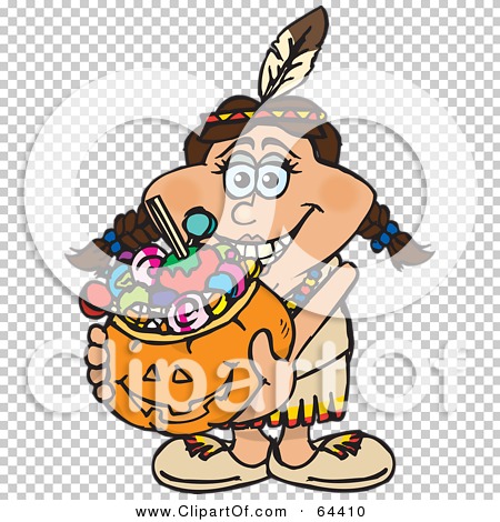 Rf  Clipart Illustration Of A Trick Or Treating Female Native American