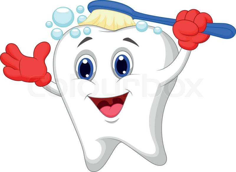 Stock Vector Of  Vector Illustration Of Happy Tooth Cartoon Brushing