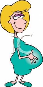 Tired Pregnant Woman   Royalty Free Clipart Picture