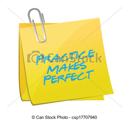 Vector   Practice Makes Perfect Post Illustration   Stock Illustration