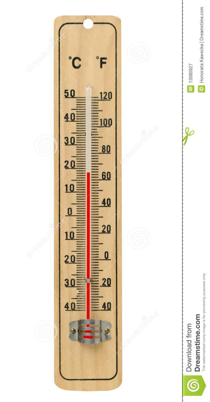Wooden Thermometer Isolated On White
