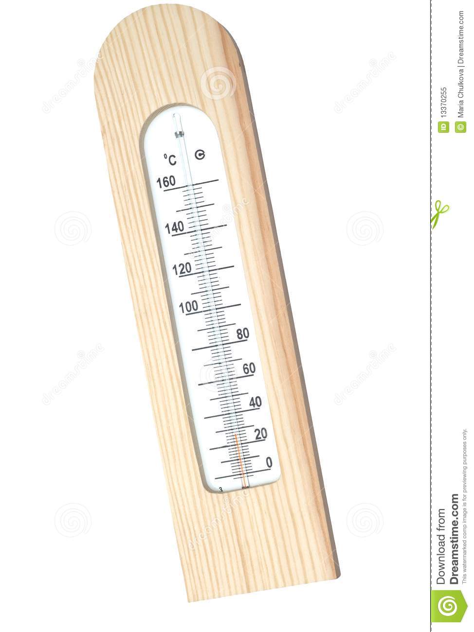 Wooden Thermometer With Celsius Scale Royalty Free Stock Photo   Image