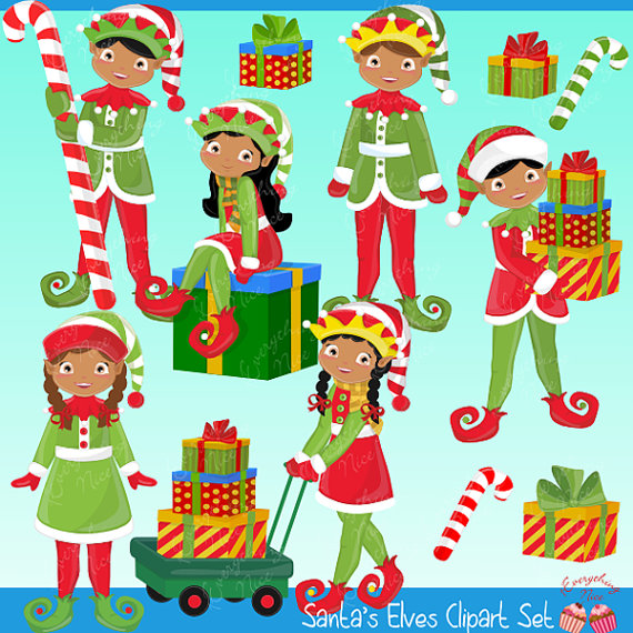 African American Elves Christmas Elves Clipart By 1everythingnice