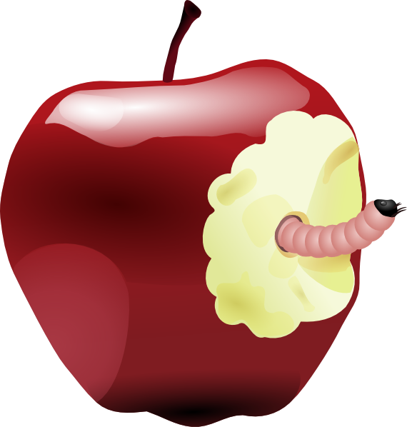 Apple With Worm Clip Art At Clker Com   Vector Clip Art Online