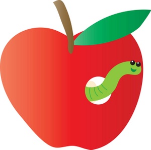 Apple Worm Clip Art A Red Apple With A Friendly Worm 0071 0907 2807