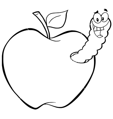 Apple Worm Clip Art Royalty Free Rf Clipart Happy Worm In Red Apple    