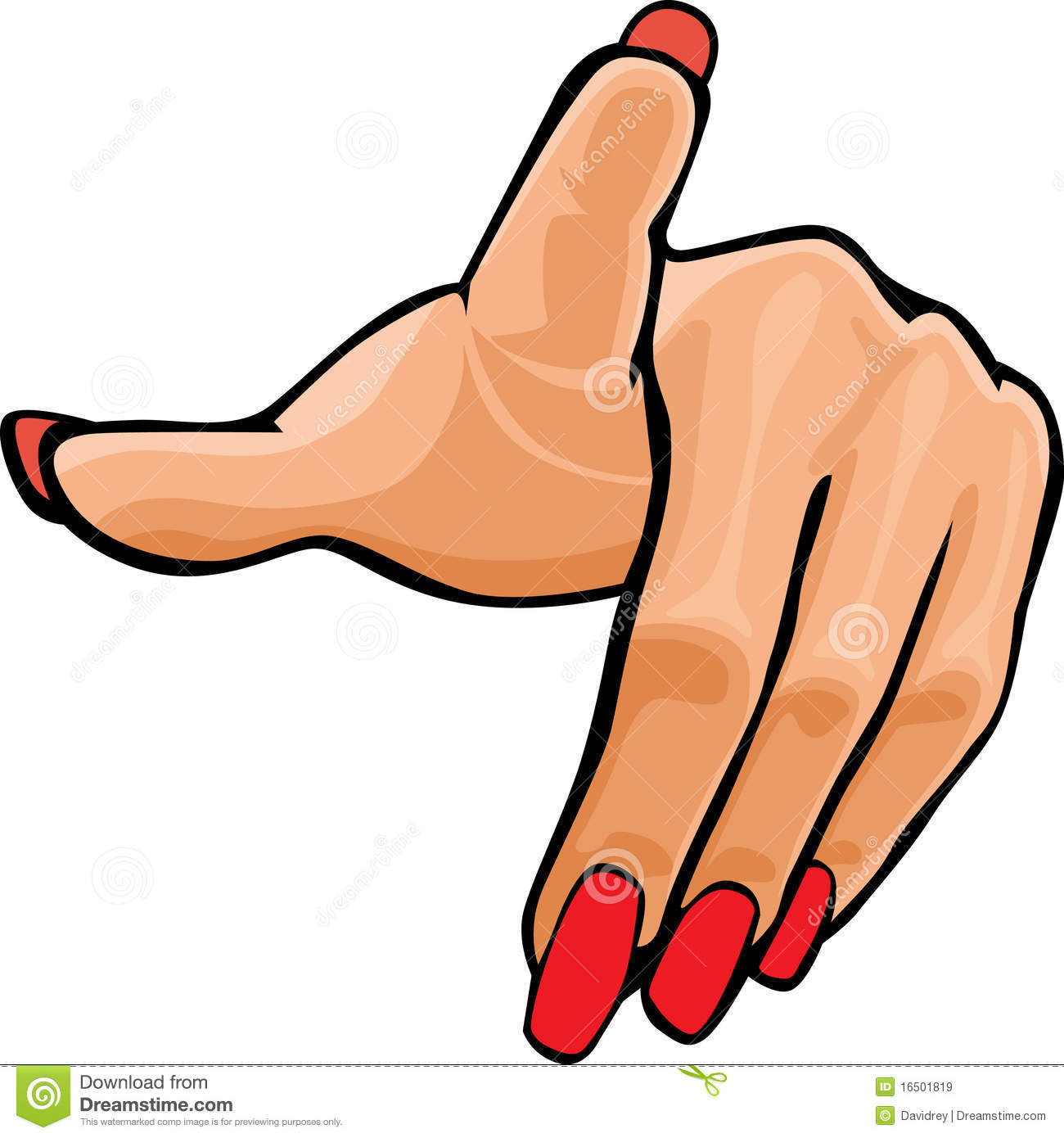 Clip Art Illustration Of A Woman S Hand Pointing Out