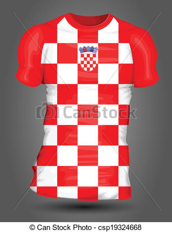 Clip Art Vector Of Croatia Soccer Jersey Csp19324668   Search Clipart    