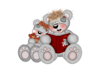 Clipart   Cute Stuff   Creddy Bear Reading To A Baby