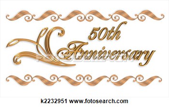 Clipart Of Wedding Invitation Border Gold 50th K2232951   Search Clip