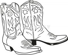 County Fair Clip Art Black And White Cowboy Boots Boot Clip