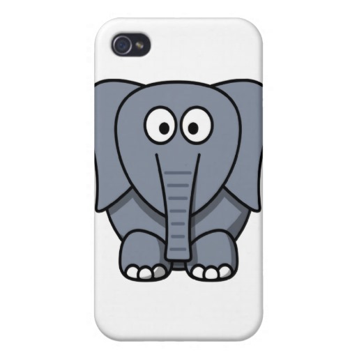 Cute Cartoon Elephant Clipart Case For The Iphone 4   Zazzle
