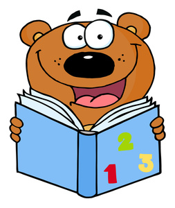Education Clipart Image  Clip Art Illustration Of A Happy Bear Reading