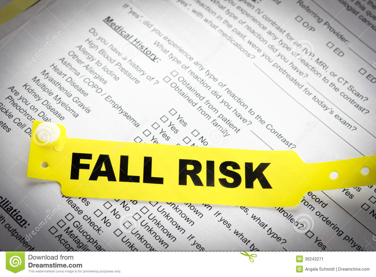 Fall Risk Patient Bracelet Stock Image   Image  36243271