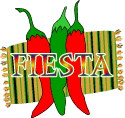 Fiesta Word Art   Serape Chili Peppers Clip Art