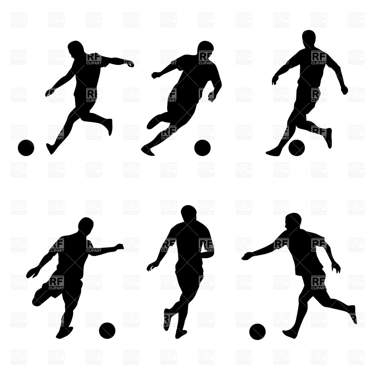 Football Players Silhouettes Download Royalty Free Vector Clipart