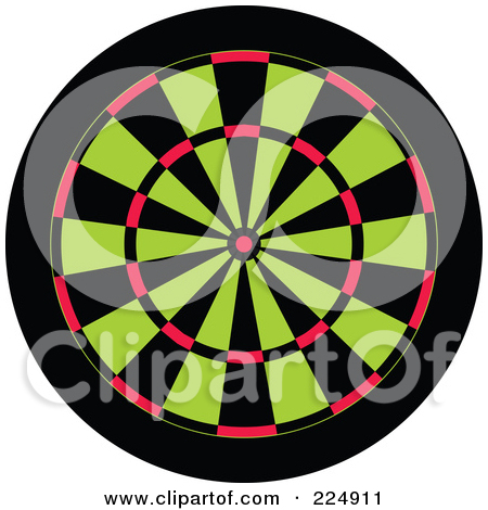 Illustration Of A Green Red And Black Dart Board By Prawny Clipart