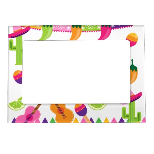 Mexican Fiesta Party Sombrero Saguaro Lime Peppers Magnetic Picture