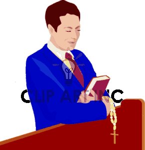 Royalty Free Man Praying And Holding A Rosary Clipart Image Picture