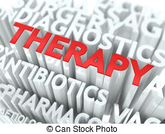 Therapy Concept The Word Of Red Color Located Over Text Of   