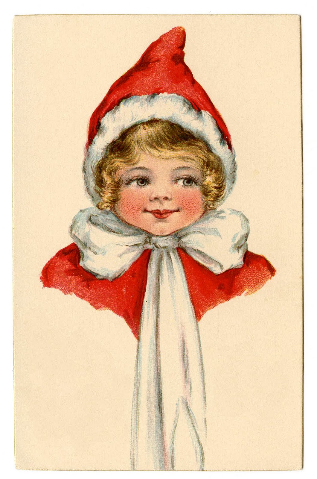 Vintage Christmas Clip Art   Adorable Elf Girl