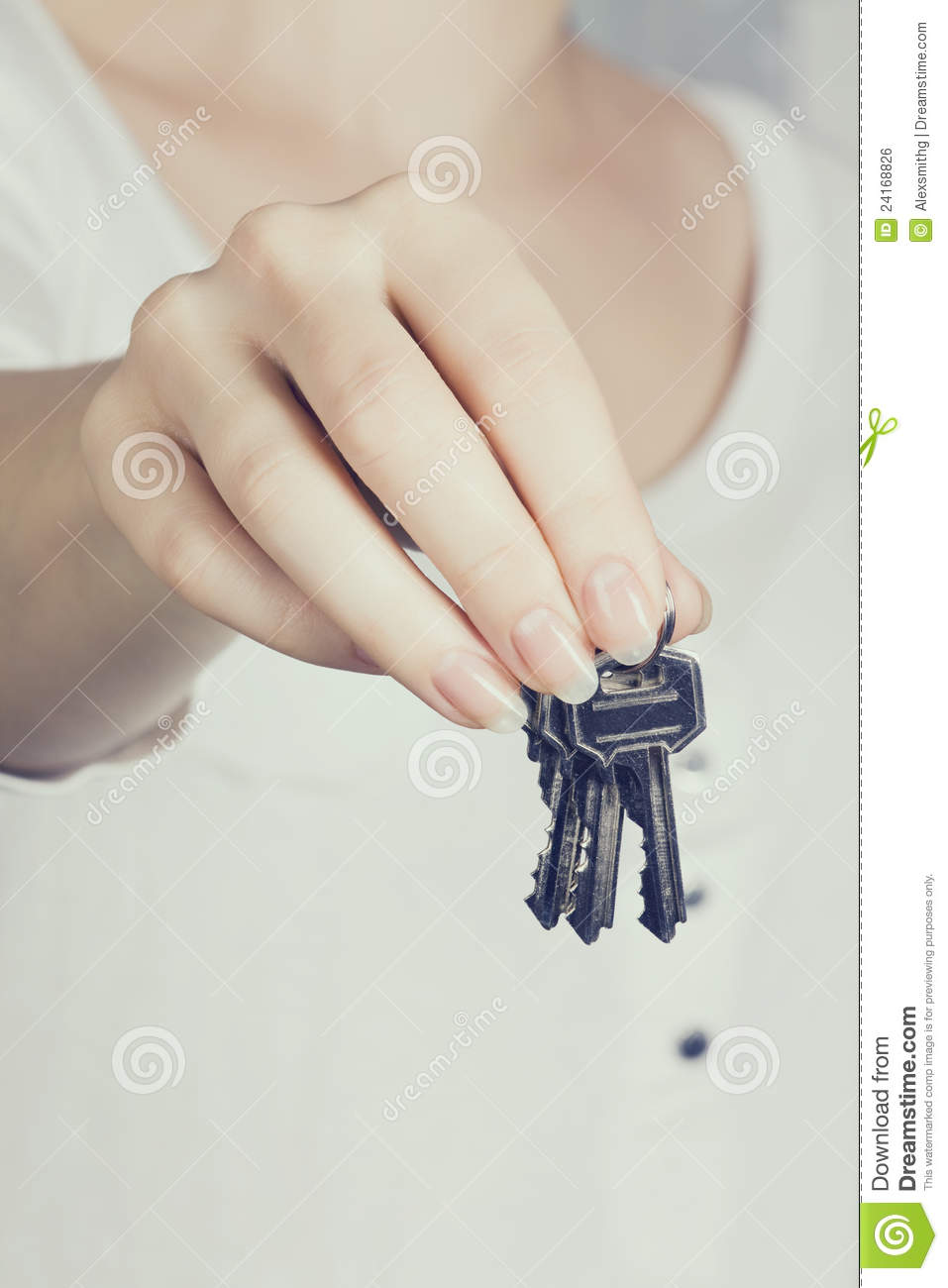 Woman S Hand Holding New Keys Royalty Free Stock Image   Image