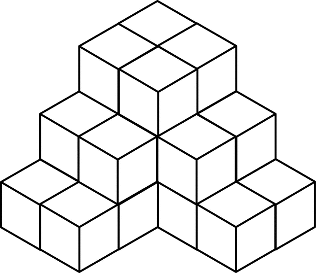 24 Stacked Congruent Cubes   Clipart Etc