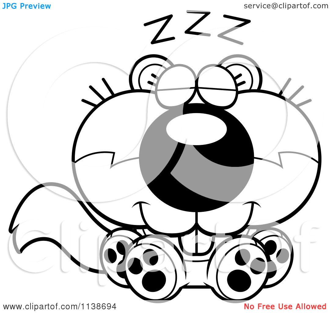 Baby Squirrel Clipart Cartoon Clipart Of A Black And White Cute