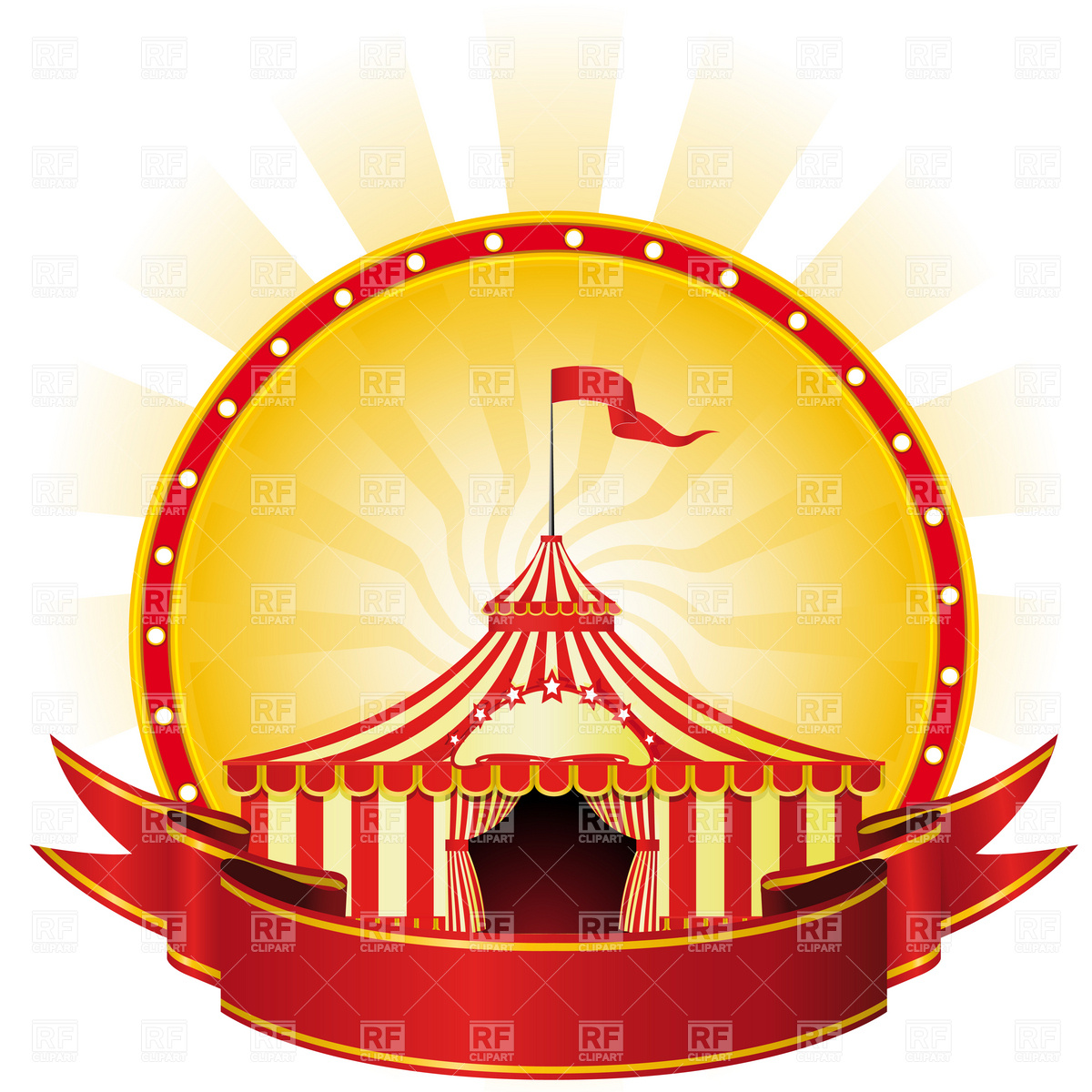 Banner And Big Top Circus Download Royalty Free Vector Clipart  Eps