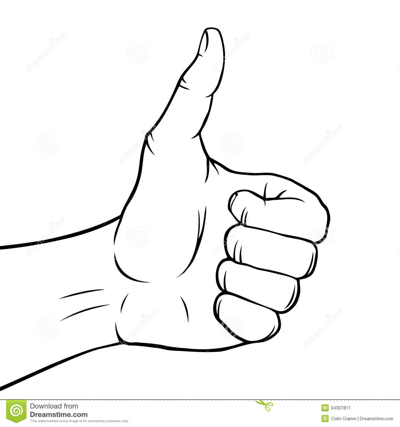 Black And White Thumbs Up Stock Image   Image  34307811
