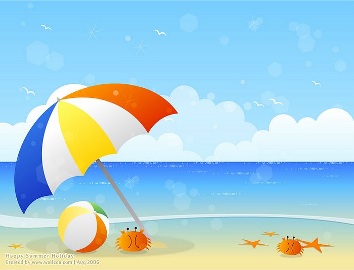 Blissful Summer   Vector Illustraitons Of Summer Scene   Vector Beach