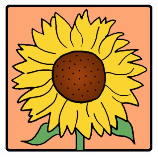 Cartoon Clip Art Garden Summer Sunflower Flower Cut Out   Zazzle